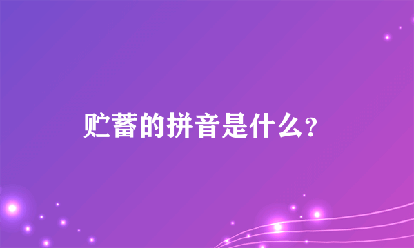 贮蓄的拼音是什么？