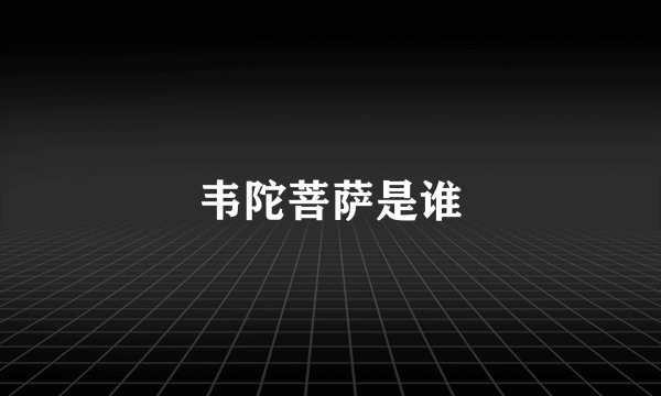 韦陀菩萨是谁