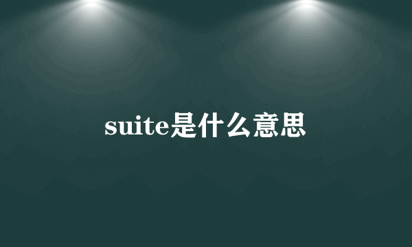 suite是什么意思