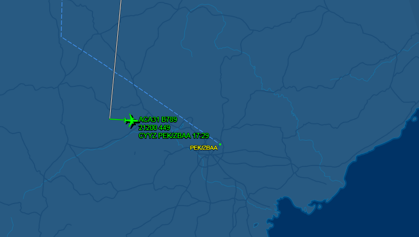 加拿大航空CA031航班现在飞到哪了？