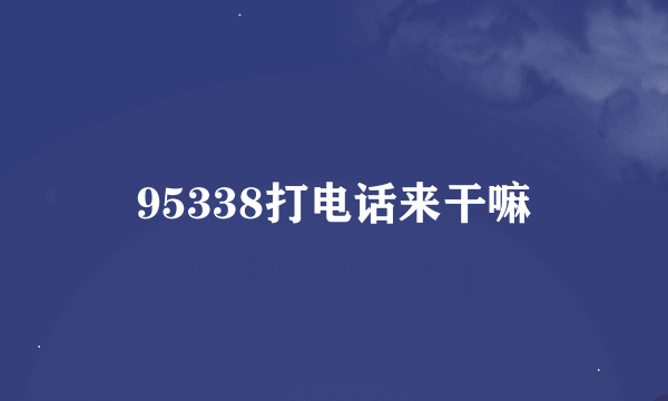 95338打电话来干嘛