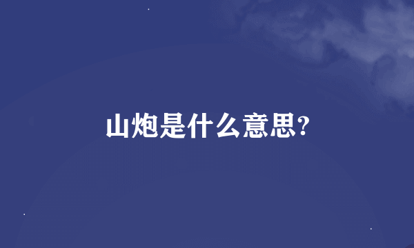 山炮是什么意思?