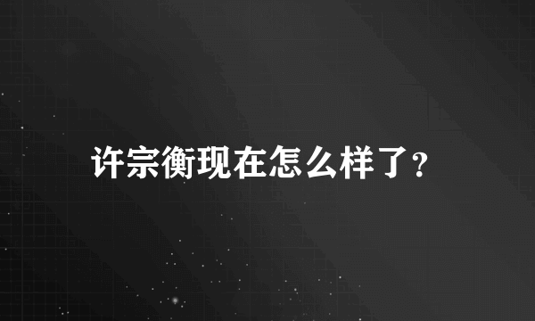 许宗衡现在怎么样了？