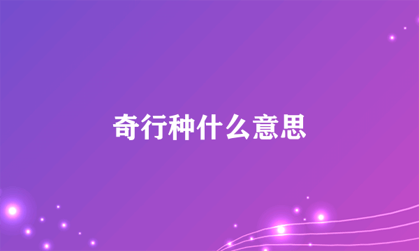 奇行种什么意思