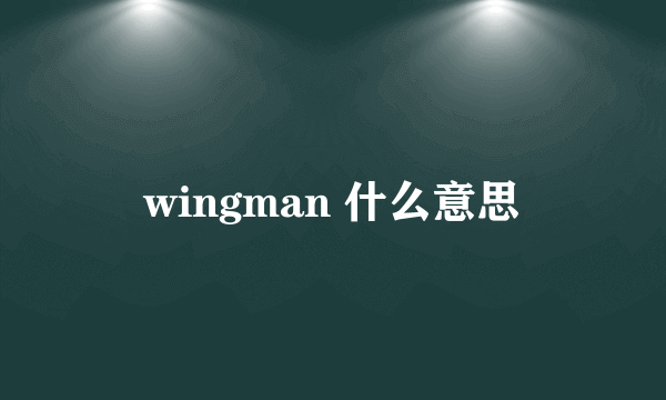 wingman 什么意思