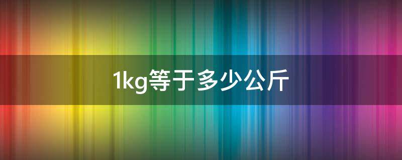 1kg等于多少公斤