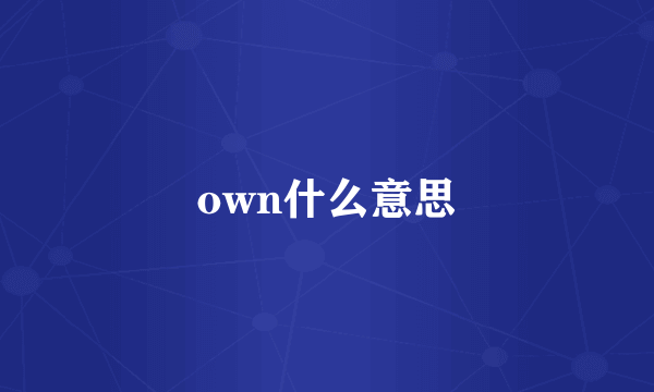 own什么意思