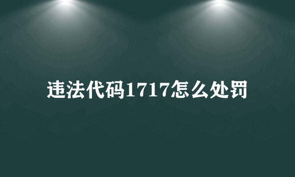 违法代码1717怎么处罚