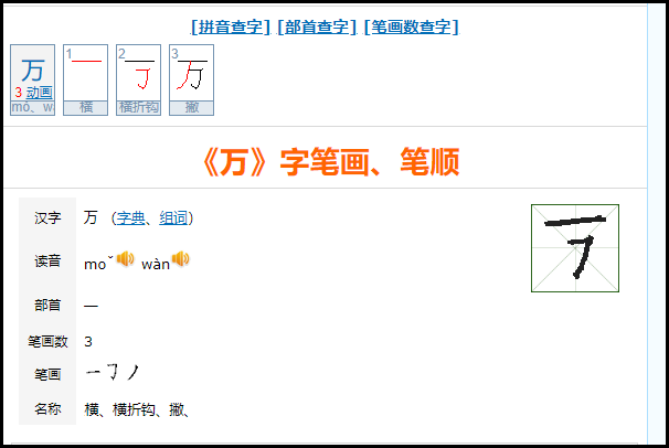 万的笔顺怎么写的