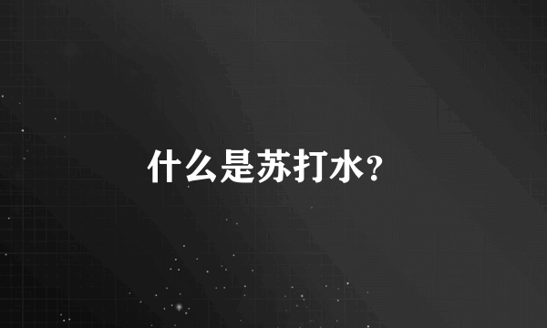 什么是苏打水？