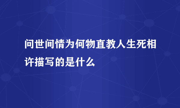 问世间情为何物直教人生死相许描写的是什么