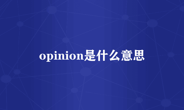 opinion是什么意思