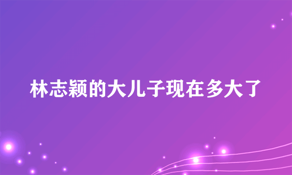 林志颖的大儿子现在多大了