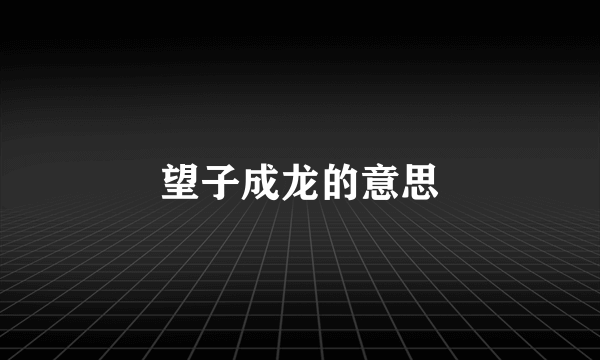 望子成龙的意思