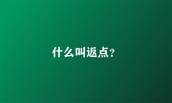 什么叫返点？