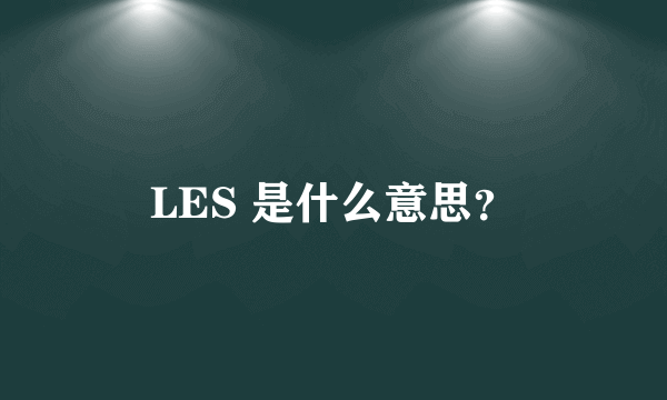 LES 是什么意思？