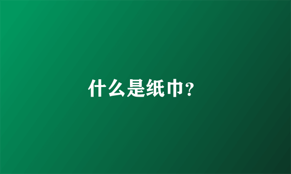 什么是纸巾？