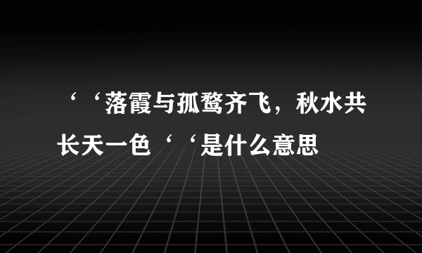 ‘‘落霞与孤鹜齐飞，秋水共长天一色‘‘是什么意思