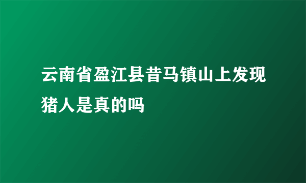 云南省盈江县昔马镇山上发现猪人是真的吗