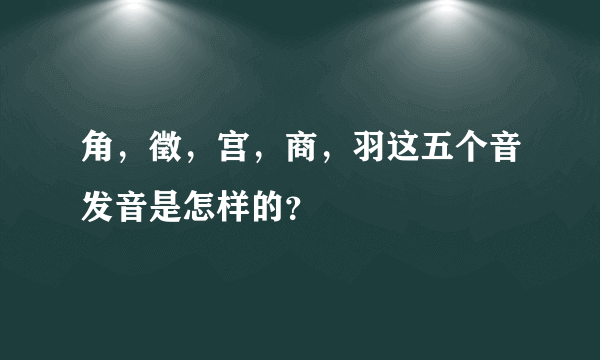 角，徵，宫，商，羽这五个音发音是怎样的？