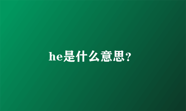 he是什么意思？