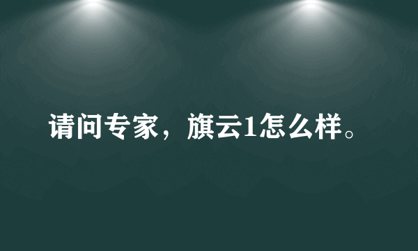 请问专家，旗云1怎么样。