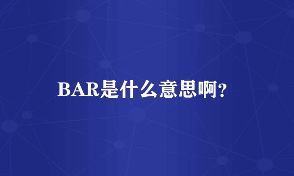 BAR是什么意思啊？