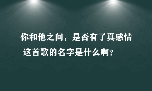 你和他之间，是否有了真感情 这首歌的名字是什么啊？