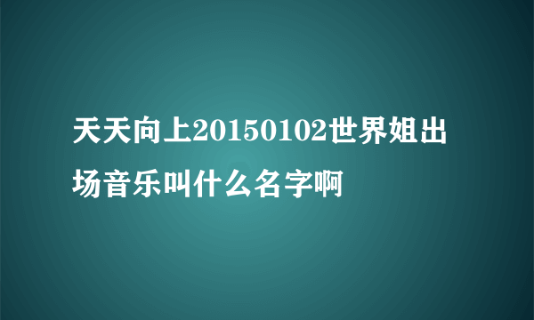 天天向上20150102世界姐出场音乐叫什么名字啊