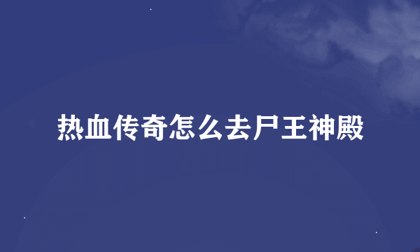 热血传奇怎么去尸王神殿