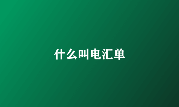 什么叫电汇单