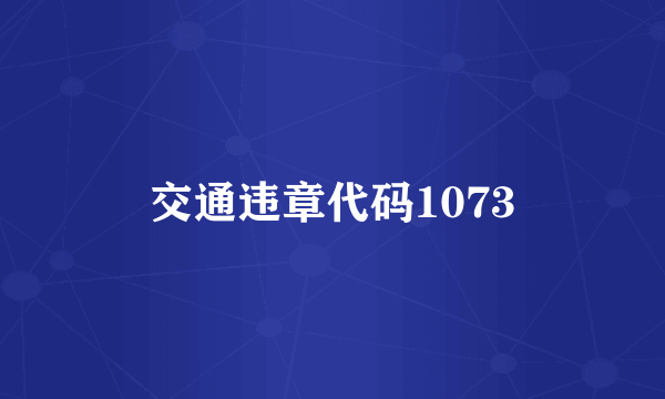 交通违章代码1073