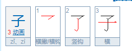 子的笔画顺序是怎么样的？