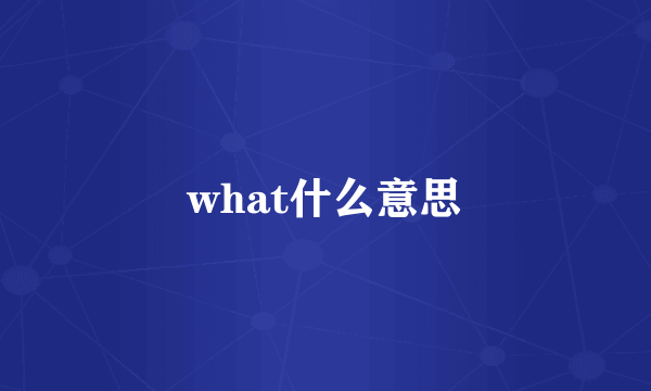 what什么意思