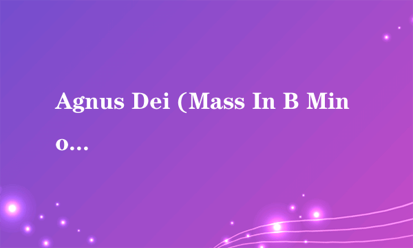 Agnus Dei (Mass In B Minor Bwv 232) 歌词