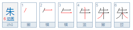 朱的偏旁部首是什么