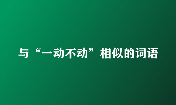 与“一动不动”相似的词语