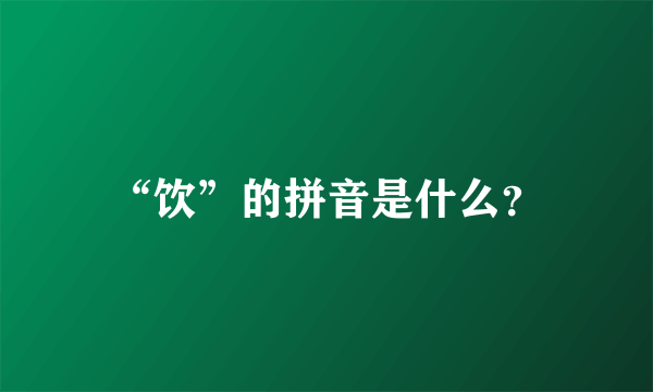 “饮”的拼音是什么？