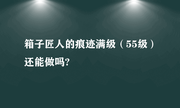 箱子匠人的痕迹满级（55级）还能做吗?