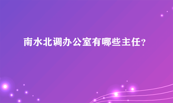 南水北调办公室有哪些主任？