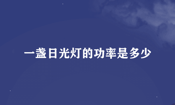 一盏日光灯的功率是多少