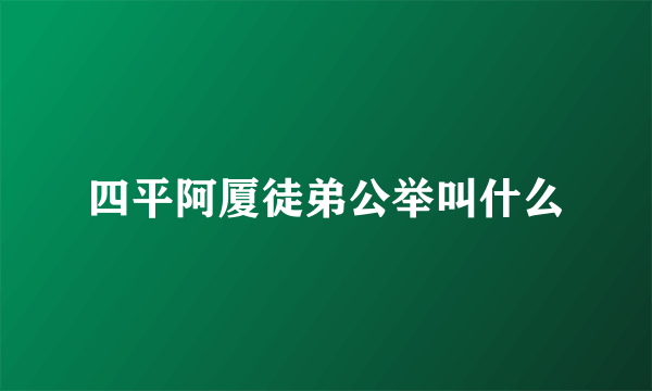 四平阿厦徒弟公举叫什么