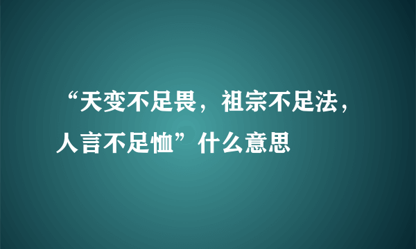 “天变不足畏，祖宗不足法，人言不足恤”什么意思