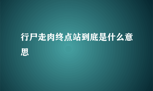 行尸走肉终点站到底是什么意思