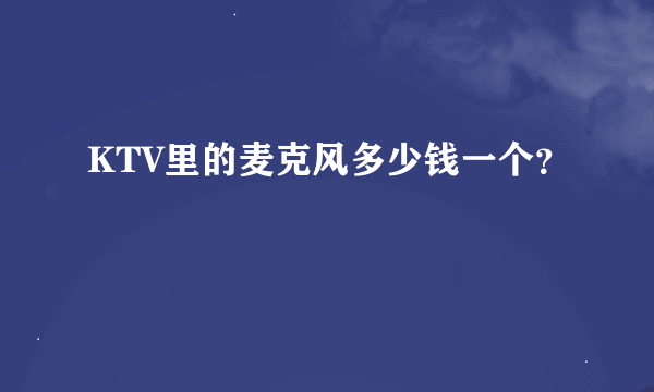 KTV里的麦克风多少钱一个？