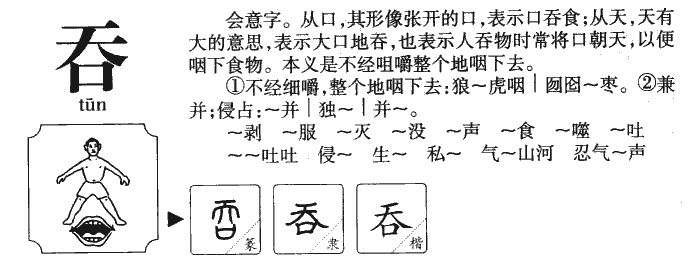 吞的组词有哪些呢