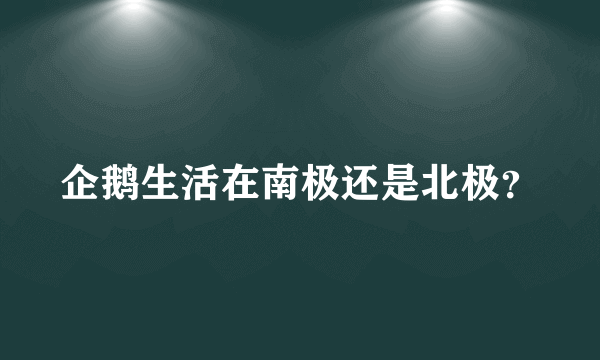 企鹅生活在南极还是北极？