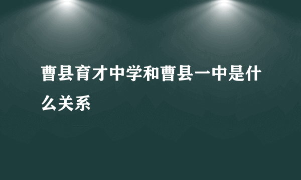 曹县育才中学和曹县一中是什么关系