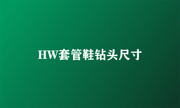 HW套管鞋钻头尺寸