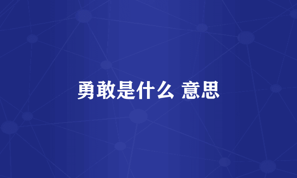 勇敢是什么 意思